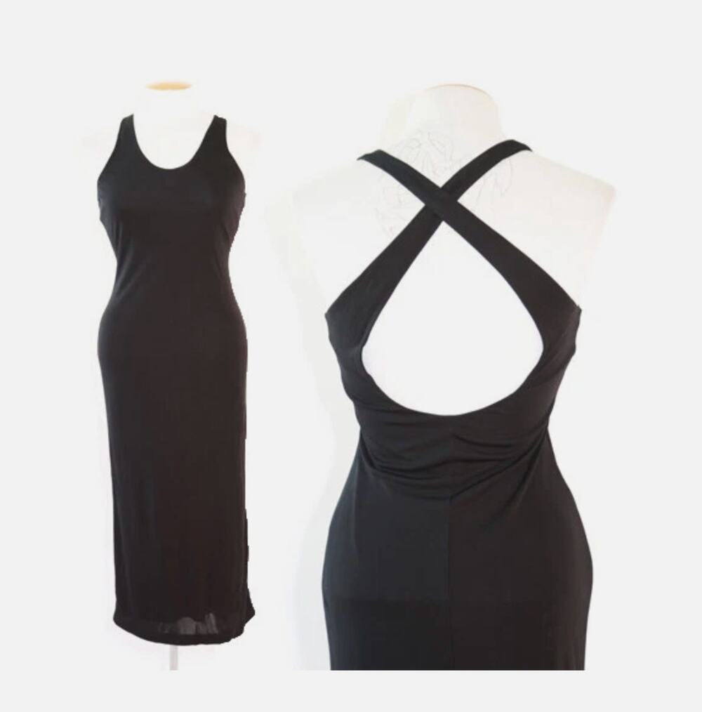 T By Alexander Wang Gray Cross Back Detail Bodycon Slip Dress size S